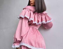 Сукня декорована мереживом | PUSHKA SHOP