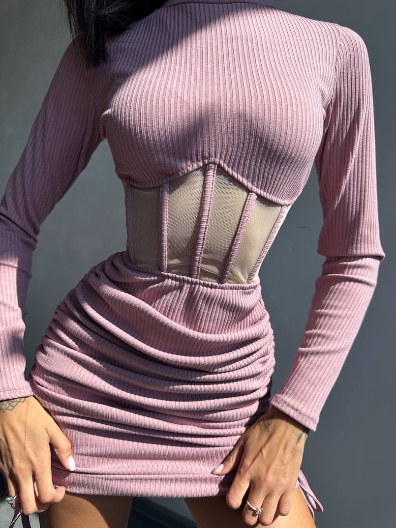 Сукня-міні  з елементами корсету  Довжину спідниці можна регулювати  | PUSHKA SHOP