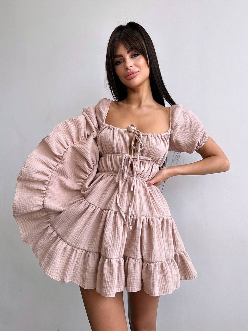 Муслінова сукня з рюшами   Муслінова сукня з рюшами   | PUSHKA SHOP