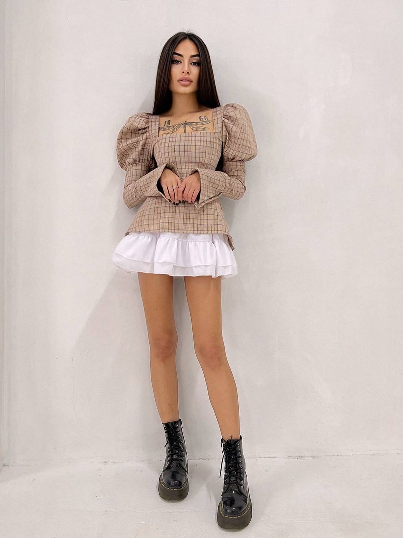 Сукня з об'ємними рукавами + спідниця з воланами | PUSHKA SHOP