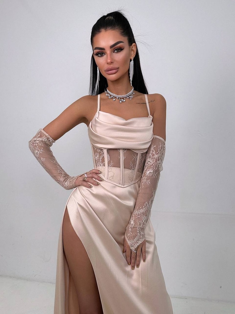 Комплект: корсет+ рукавички + спідниця максі | PUSHKA SHOP