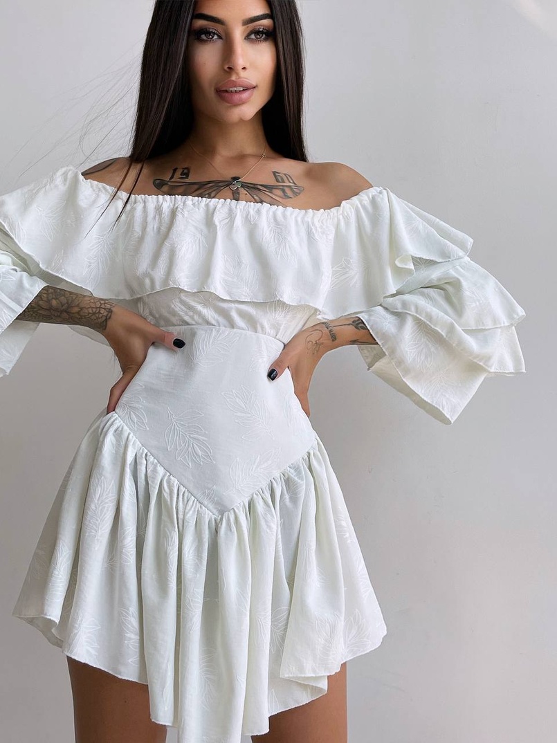 Сукня з асиметричною спідницею та воланами | PUSHKA SHOP