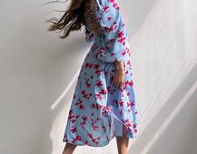 Сукня -міді зі шнурівкою на спинці та розрізом на ніжці | PUSHKA SHOP