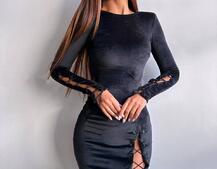 Оксамитова сукня міді зі шнурівкою | PUSHKA SHOP