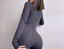 Облягаючий комбінезон з двома змійками та застібкою на талії | PUSHKA SHOP