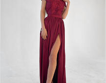 Платье-макси с кружевным верхом | PUSHKA SHOP