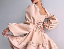 Сукня з воланами на ґудзиках  | PUSHKA SHOP