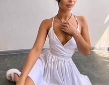 Шовкова сукня з пишною спідницею та шнурівкою на спинці Шовкова сукня з пишною спідницею та шнурівкою на спинці | PUSHKA SHOP