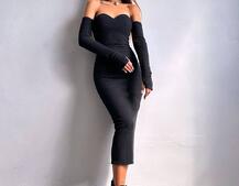 Трикотажна сукня міді  з чашечками  | PUSHKA SHOP