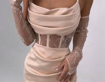 Комплект: корсет, декорований мереживом   + рукавички+ спідниця міні з драпіруванням   | PUSHKA SHOP