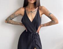 Муслиновое платье с запахом  | PUSHKA SHOP