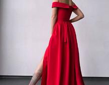 Сукня максі з відкритими плечима  | PUSHKA SHOP