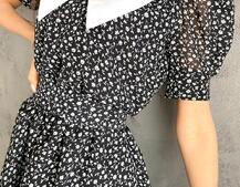 Цветочное шифоновое платье с воротничком   Цветочное шифоновое платье с воротничком   | PUSHKA SHOP