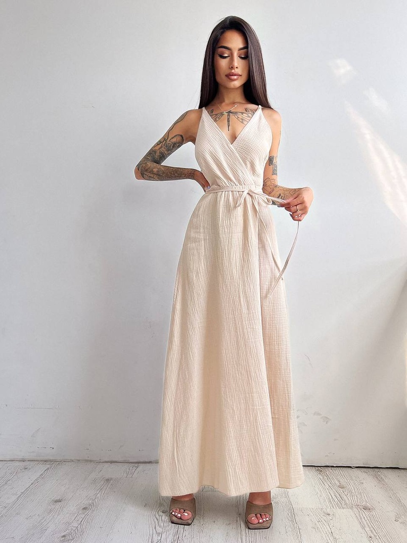 Муслиновое платье с запахом Муслиновое платье с запахом | PUSHKA SHOP