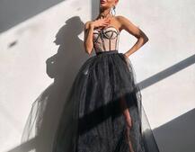 Комплект: корсет бюстьє декорований стразами + пишна спідниця максі  Ручна робота  | PUSHKA SHOP