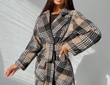 Кашемировое пальто в клетку на подкладке | PUSHKA SHOP