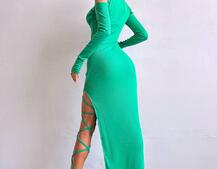 Трикотажна сукня з зав’язкою на ніжку Трикотажна сукня з зав’язкою на ніжку | PUSHKA SHOP