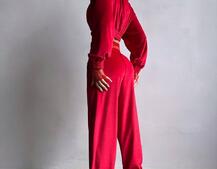 Велюровий комплект декорований стразами( бомбер+ рукавички+ штани + трусики) | PUSHKA SHOP