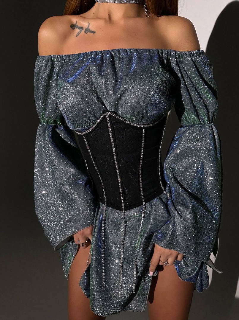 Сяючий комплект: сукня + корсет   | PUSHKA SHOP