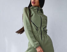 Стильный комбинезон декорированный молниями  | PUSHKA SHOP