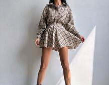 Комплект: сорочка + спідниця у клітинку  | PUSHKA SHOP