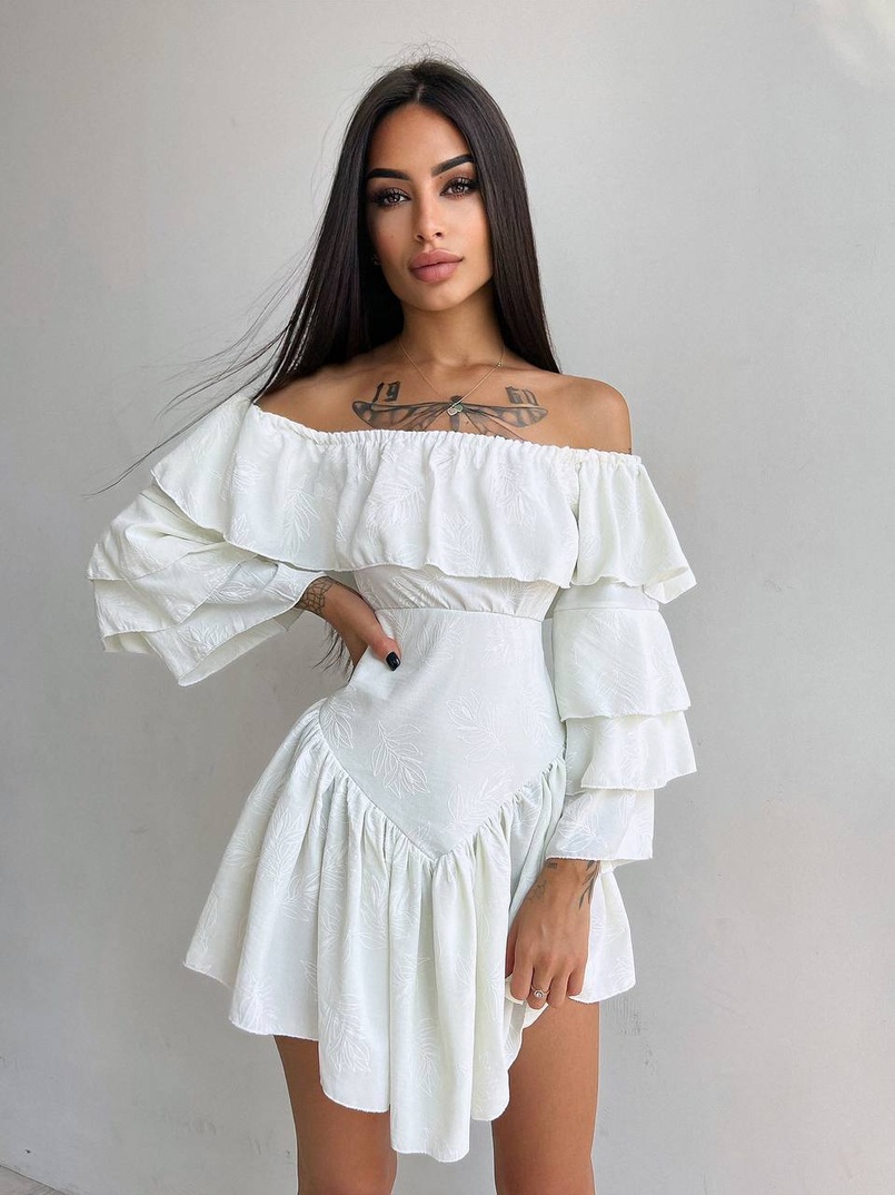 Сукня з асиметричною спідницею та воланами | PUSHKA SHOP