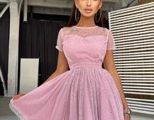 Платье-мини с голографическими блестками Платье-мини с голографическими блестками | PUSHKA SHOP