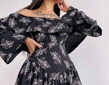 Сукня з асиметричною спідницею та воланами Сукня з асиметричною спідницею та воланами | PUSHKA SHOP