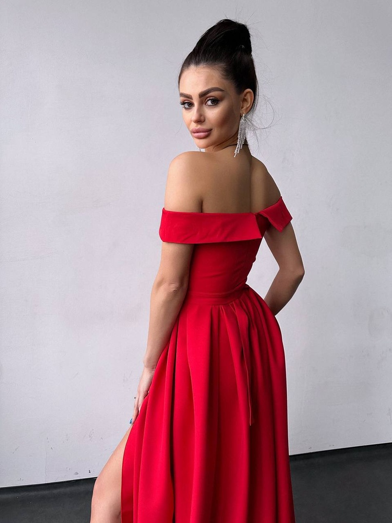 Сукня максі з відкритими плечима  | PUSHKA SHOP