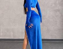 Оксамитовий комплект: топ із чашками push up+ спідниця, декорована стразами Прикраса пришита, ручна робота. Оксамитовий комплект: топ із чашками push up+ спідниця, декорована стразами Прикраса пришита, ручна робота. | PUSHKA SHOP