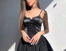 Атласний ромпер бюстьє  | PUSHKA SHOP