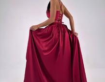 Атласний комплект: корсет + спідниця максі  | PUSHKA SHOP