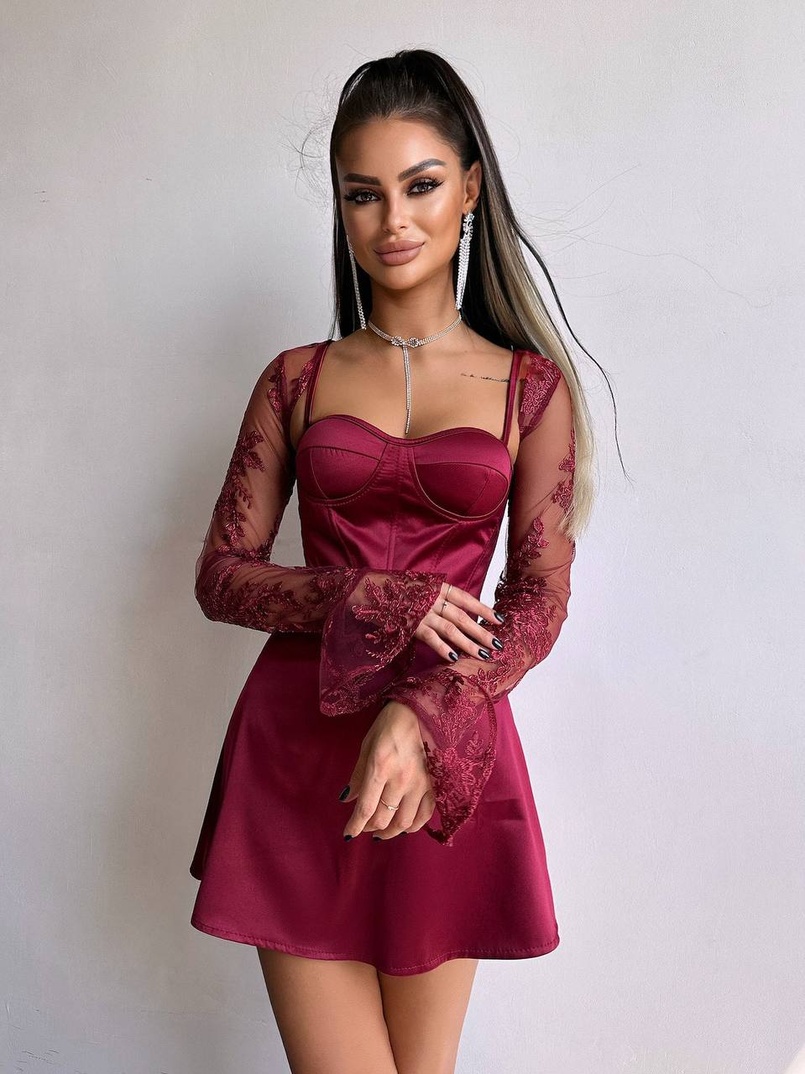 Атласна корсетна сукня-бюстьє + мереживне болеро | PUSHKA SHOP