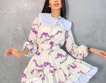 Платье со съёмным воротничком и подъюбником Платье со съёмным воротничком и подъюбником | PUSHKA SHOP