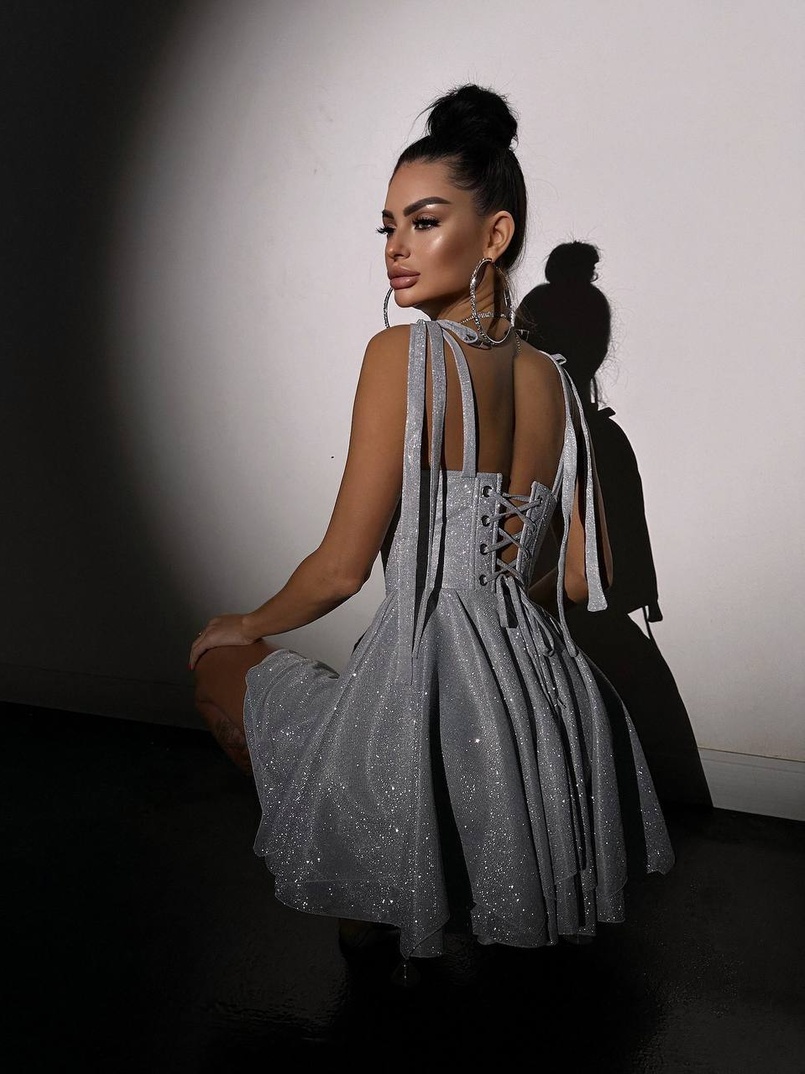 Блискуча корсетна сукня з пишною подвійною спідницею | PUSHKA SHOP