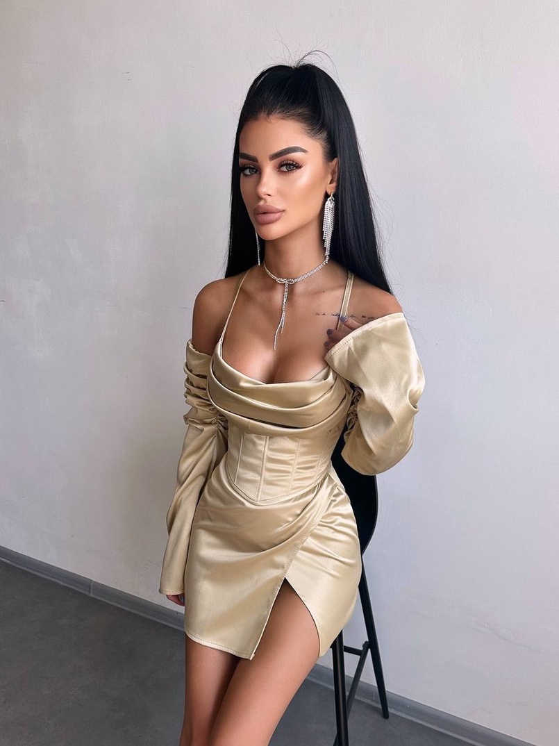 Комплект: корсет з рукавами    + спідниця міні з драпіруванням   | PUSHKA SHOP