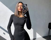 Трикотажна сукня міні  зі шнурівкою на спинці    | PUSHKA SHOP