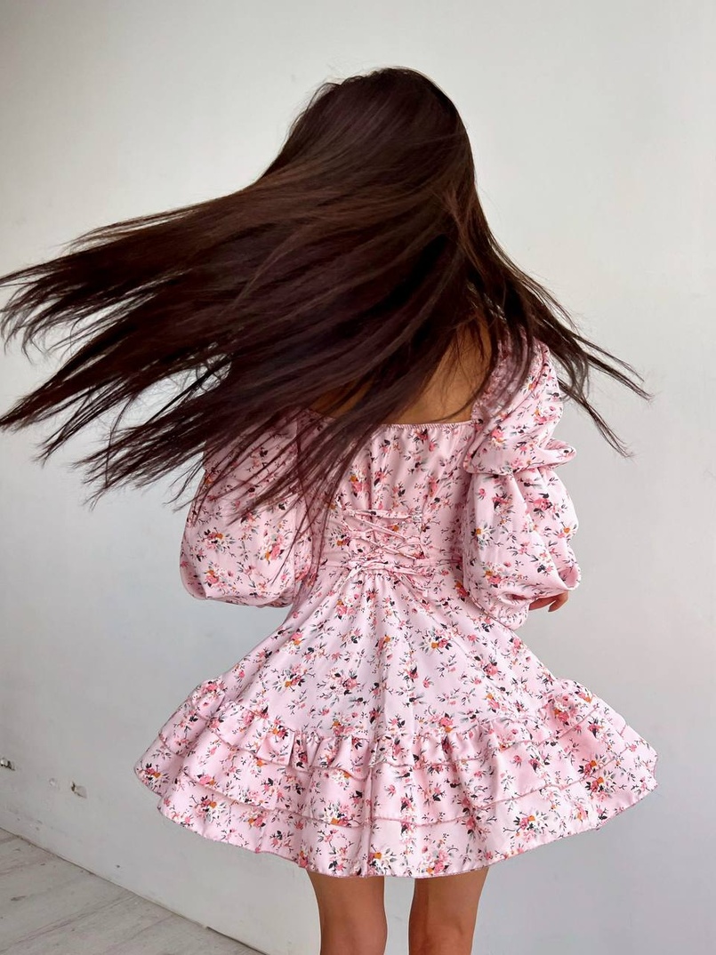 Квіткова сукня на ґудзиках з воланами Квіткова сукня на ґудзиках з воланами | PUSHKA SHOP