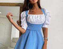 Платье с объемными рукавами из хлопка  | PUSHKA SHOP