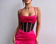 Комплект: корсет, декорований стразами + спідниця міні з драпіруванням   | PUSHKA SHOP