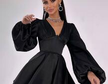 Атласна корсетна сукня  з пишною подвійною спідницею  | PUSHKA SHOP
