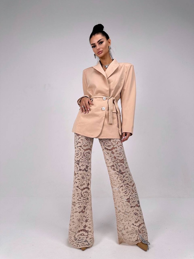 Комплект: мереживний корсет бюстьє + штани + піджак  | PUSHKA SHOP