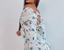 Сукня -міді зі шнурівкою на спинці та розрізом на ніжці | PUSHKA SHOP