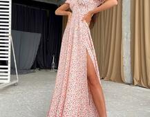 Цветочное платье макси с разрезом  Цветочное платье макси с разрезом  | PUSHKA SHOP