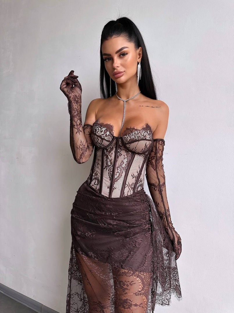 Корсетна сукня максі з рукавичками Корсетна сукня максі з рукавичками | PUSHKA SHOP