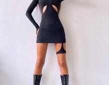 Облягаюча сукня міні цікавого крою | PUSHKA SHOP