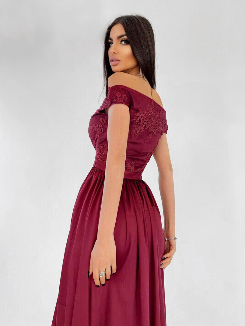 Платье-макси с кружевным верхом | PUSHKA SHOP