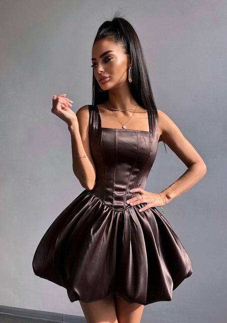 Атласна корсетна сукня міні  | PUSHKA SHOP