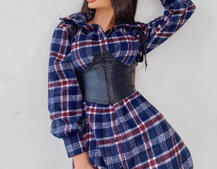 Тёплое байковое платье-рубашка в клетку Тёплое байковое платье-рубашка в клетку | PUSHKA SHOP