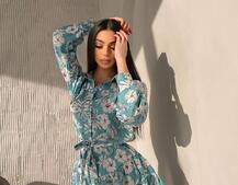 Сукня міні на гудзиках,декорована мереживом  | PUSHKA SHOP